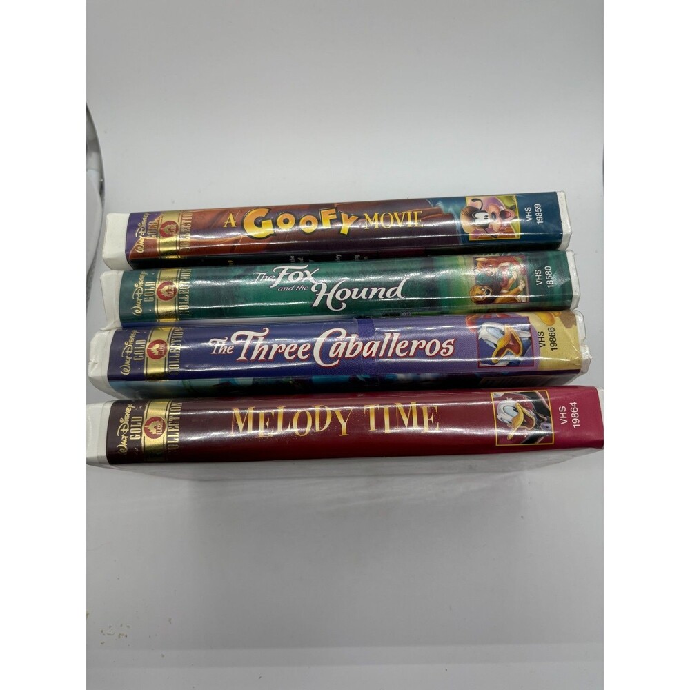 LOT of 4 Disney Gold Collection VHS Tapes A Goofy Movie Fox & Hound Caballeros